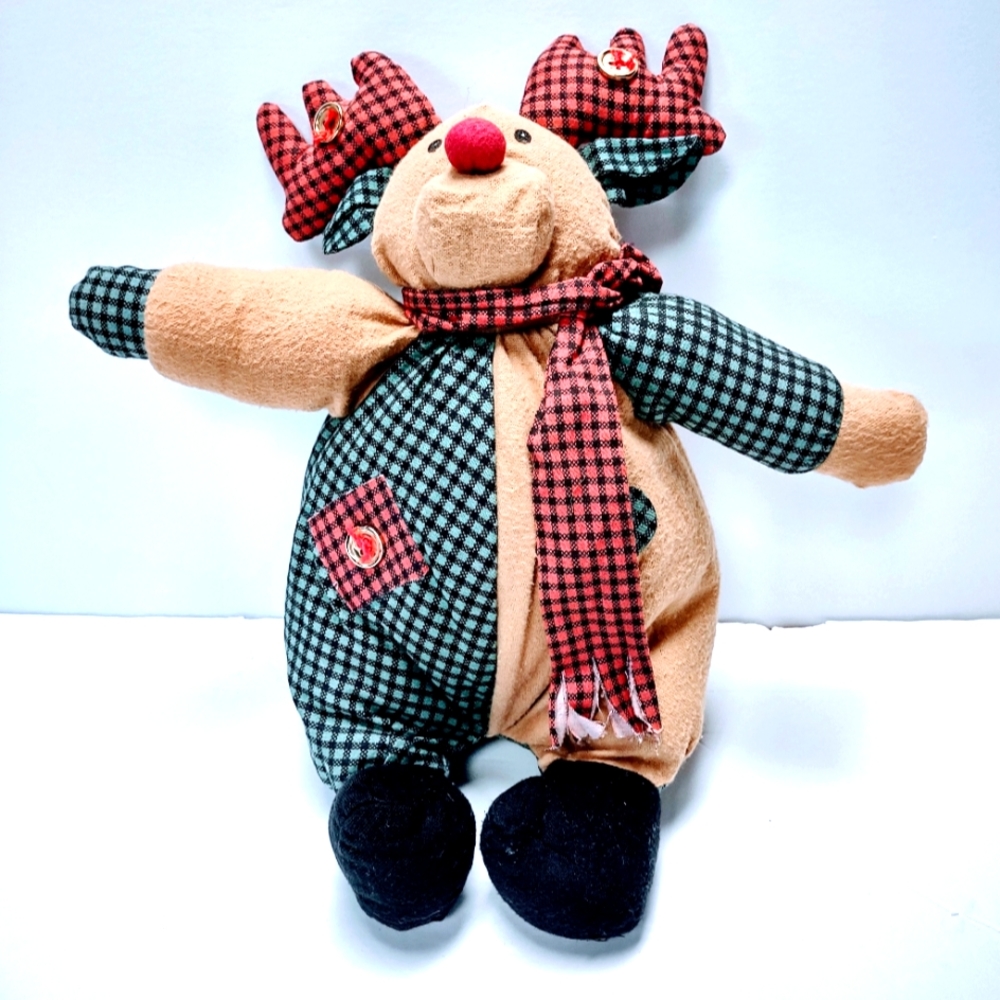 Homespun Holiday Creation Beanbag Christmas Reindeer 13 inches